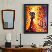 Laden Sie das Bild in den Galerie-Viewer, Malen nach Zahlen für Erwachsene | Herbstwald und Frau mit Regenschirm | Figured'Art