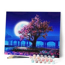Laden Sie das Bild in den Galerie-Viewer, Malen nach Zahlen für Erwachsene | Baum und großer Mond | Figured'Art