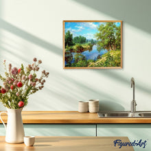 Laden Sie das Bild in den Galerie-Viewer, Malen nach Zahlen für Erwachsene | Landschaft mit Fluss | Figured'Art