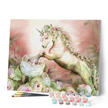 Laden Sie das Bild in den Galerie-Viewer, Malen nach Zahlen für Erwachsene | Einhorn in den Blumen | Figured'Art