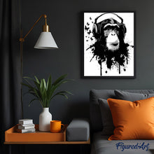 Laden Sie das Bild in den Galerie-Viewer, Malen nach Zahlen für Erwachsene | Gorilla mit Kopfhörer | Figured'Art