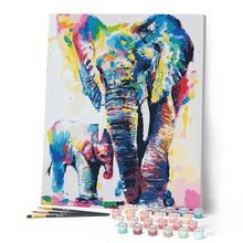 Laden Sie das Bild in den Galerie-Viewer, Malen nach Zahlen für Erwachsene | Elefanten Aquarell | Figured'Art