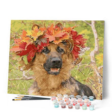 Laden Sie das Bild in den Galerie-Viewer, Malen nach Zahlen für Erwachsene | Hund im Herbst | Figured'Art