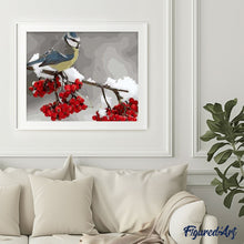 Laden Sie das Bild in den Galerie-Viewer, Malen nach Zahlen für Erwachsene | Vogel und rote Beeren | Figured'Art