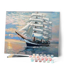Laden Sie das Bild in den Galerie-Viewer, Malen nach Zahlen für Erwachsene | Segelboot im Ozean | Figured'Art
