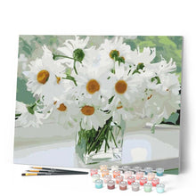 Laden Sie das Bild in den Galerie-Viewer, Malen nach Zahlen Erwachsene Weiße Blumen Figured'Art