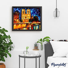 Laden Sie das Bild in den Galerie-Viewer, Malen nach Zahlen für Erwachsene | Notre Dame in der Nacht | Figured'Art