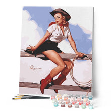 Laden Sie das Bild in den Galerie-Viewer, Vintage Pin-up mit Lasso