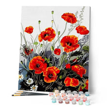 Laden Sie das Bild in den Galerie-Viewer, Malen nach Zahlen für Erwachsene | Rote Mohnblumen | Figured'Art