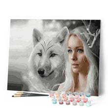 Laden Sie das Bild in den Galerie-Viewer, Malen nach Zahlen für Erwachsene | Wolf und Schönheit | Figured'Art