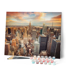 Laden Sie das Bild in den Galerie-Viewer, Malen nach Zahlen für Erwachsene | Sonnenuntergang über New York | Figured'Art