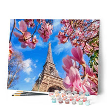 Laden Sie das Bild in den Galerie-Viewer, Malen nach Zahlen für Erwachsene | Eiffelturm und Magnolias | Figured'Art
