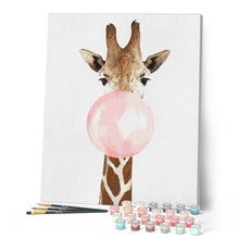 Laden Sie das Bild in den Galerie-Viewer, Malen nach Zahlen für Erwachsene | Giraffe und Kaugummi | Figured'Art