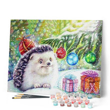 Laden Sie das Bild in den Galerie-Viewer, Malen nach Zahlen für Erwachsene | Igel und Weihnachtsgeschenke | Figured'Art
