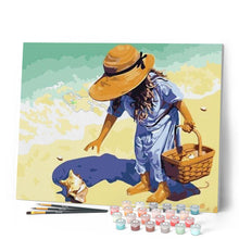 Laden Sie das Bild in den Galerie-Viewer, Malen nach Zahlen für Erwachsene | Kleines Mädchen am Strand | Figured'Art