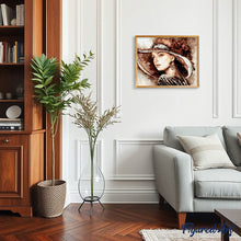 Laden Sie das Bild in den Galerie-Viewer, Malen nach Zahlen für Erwachsene | Frau mit romantischem Hut | Figured'Art