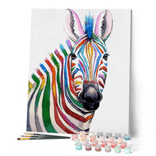 Laden Sie das Bild in den Galerie-Viewer, Malen nach Zahlen für Erwachsene | Farbiges Zebra | Figured'Art