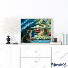 Laden Sie das Bild in den Galerie-Viewer, Malen nach Zahlen für Erwachsene | Katze und Weihnachtskugeln | Figured'Art