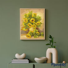 Laden Sie das Bild in den Galerie-Viewer, Malen nach Zahlen für Erwachsene | Vase mit gelben Sonnenblumen | Figured'Art