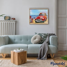 Laden Sie das Bild in den Galerie-Viewer, Malen nach Zahlen für Erwachsene | Auto am Strand | Figured'Art