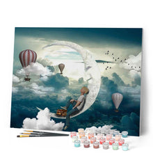 Laden Sie das Bild in den Galerie-Viewer, Malen nach Zahlen für Erwachsene | Mond und Luftballons | Figured'Art