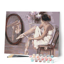 Laden Sie das Bild in den Galerie-Viewer, Malen nach Zahlen für Erwachsene | Anziehen der Ballerinaschuhe | Figured'Art