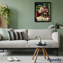 Laden Sie das Bild in den Galerie-Viewer, Malen nach Zahlen für Erwachsene | Kaffeetassen und schöner Blumenstrauß | Figured'Art
