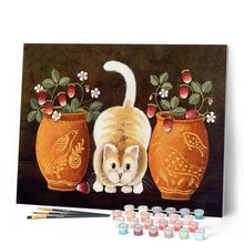 Laden Sie das Bild in den Galerie-Viewer, Malen nach Zahlen für Erwachsene | Katze inmitten der Vasen | Figured'Art