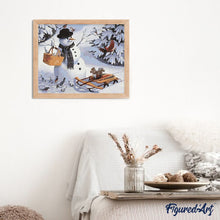 Laden Sie das Bild in den Galerie-Viewer, Malen nach Zahlen für Erwachsene | Schneemann und Eichhörnchen | Figured'Art