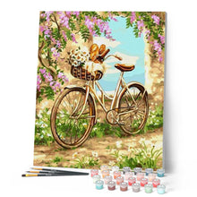 Laden Sie das Bild in den Galerie-Viewer, Malen nach Zahlen für Erwachsene | Blumen und Fahrrad | Figured'Art