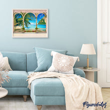 Laden Sie das Bild in den Galerie-Viewer, Malen nach Zahlen für Erwachsene | Villa in tropischer Bucht | Figured'Art