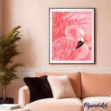 Laden Sie das Bild in den Galerie-Viewer, Malen nach Zahlen für Erwachsene | Rosaroter Flamingo | Figured'Art