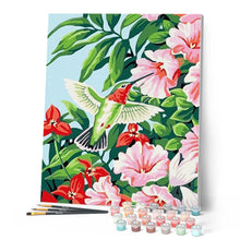 Laden Sie das Bild in den Galerie-Viewer, Malen nach Zahlen für Erwachsene | Kolibri in den Blumen | Figured'Art