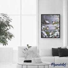 Laden Sie das Bild in den Galerie-Viewer, Malen nach Zahlen für Erwachsene | Drei Vögel im Schnee | Figured'Art