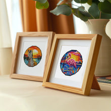Laden Sie das Bild in den Galerie-Viewer, Mini Diamond Painting 15x20 cm (4 Stück) - Tropische Vögel und Sonnenuntergang
