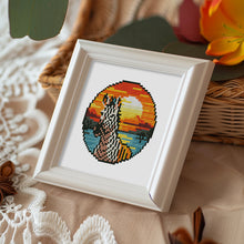 Laden Sie das Bild in den Galerie-Viewer, Mini Diamond Painting 15x20 cm (4 Stück) - Tropische Vögel und Sonnenuntergang