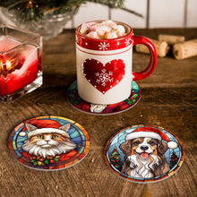 Laden Sie das Bild in den Galerie-Viewer, Malen nach Zahlen 10 cm Untersetzer (6 Stück) - Weihnachtstiere