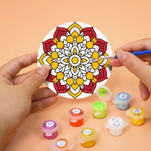 Laden Sie das Bild in den Galerie-Viewer, Malen nach Zahlen 10 cm Untersetzer (6 Stück) - Bunte Untersetzer Mandala