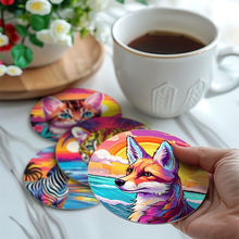 Laden Sie das Bild in den Galerie-Viewer, Malen nach Zahlen 10 cm Untersetzer (6 Stück) - Pop Art Wildtiere