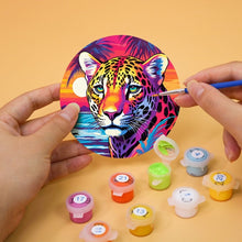 Laden Sie das Bild in den Galerie-Viewer, Malen nach Zahlen 10 cm Untersetzer (6 Stück) - Pop Art Wildtiere