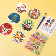 Laden Sie das Bild in den Galerie-Viewer, Malen nach Zahlen 10 cm Untersetzer (6 Stück) - Handgemachte Weihnachten