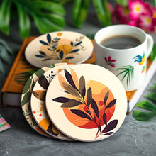 Laden Sie das Bild in den Galerie-Viewer, Malen nach Zahlen 10 cm Untersetzer (6 Stück) - Modernes Botanisches Design