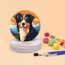 Laden Sie das Bild in den Galerie-Viewer, Malen nach Zahlen 10 cm Untersetzer (6 Stück) - Niedliche Hunde