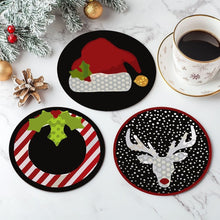 Laden Sie das Bild in den Galerie-Viewer, Malen nach Zahlen 10 cm Untersetzer (4 Stück) - Kreatives Weihnachtsgeschenk