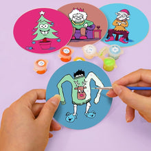 Laden Sie das Bild in den Galerie-Viewer, Malen nach Zahlen 10 cm Untersetzer (4 Stück) - Kreatives Weihnachtsgeschenk 2