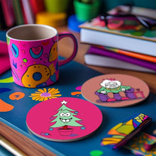 Laden Sie das Bild in den Galerie-Viewer, Malen nach Zahlen 10 cm Untersetzer (4 Stück) - Kreatives Weihnachtsgeschenk 2