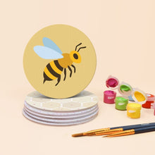 Laden Sie das Bild in den Galerie-Viewer, Malen nach Zahlen 10cm Untersetzer (6 Stück) - Honigbienen-Garten