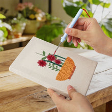 Laden Sie das Bild in den Galerie-Viewer, Punch Needle Set (4 Stück) mit Rahmen - Blumenkorb