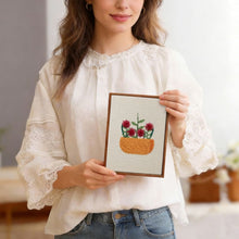 Laden Sie das Bild in den Galerie-Viewer, Punch Needle Set (4 Stück) mit Rahmen - Blumenkorb