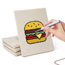 Laden Sie das Bild in den Galerie-Viewer, Punch Needle Set (4 Stück) mit Rahmen - Süßes &amp; Street Food